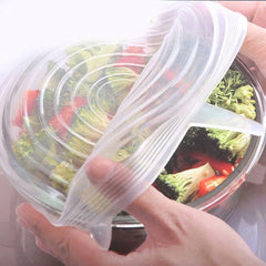 6 Pcs/Set Stretchable Reusable Silicone Lid Food Storage Covers 6 Pcs/Set Stretchable Reusable Silicone Lid Food Storage Covers