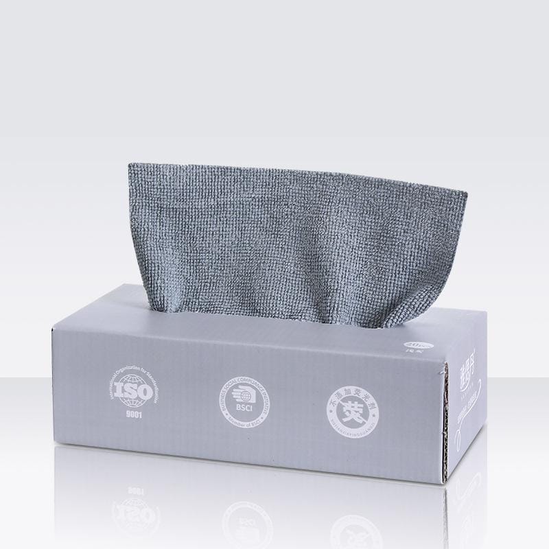20 Pcs/Box Reusable Microfiber Cleaning Towel Grey