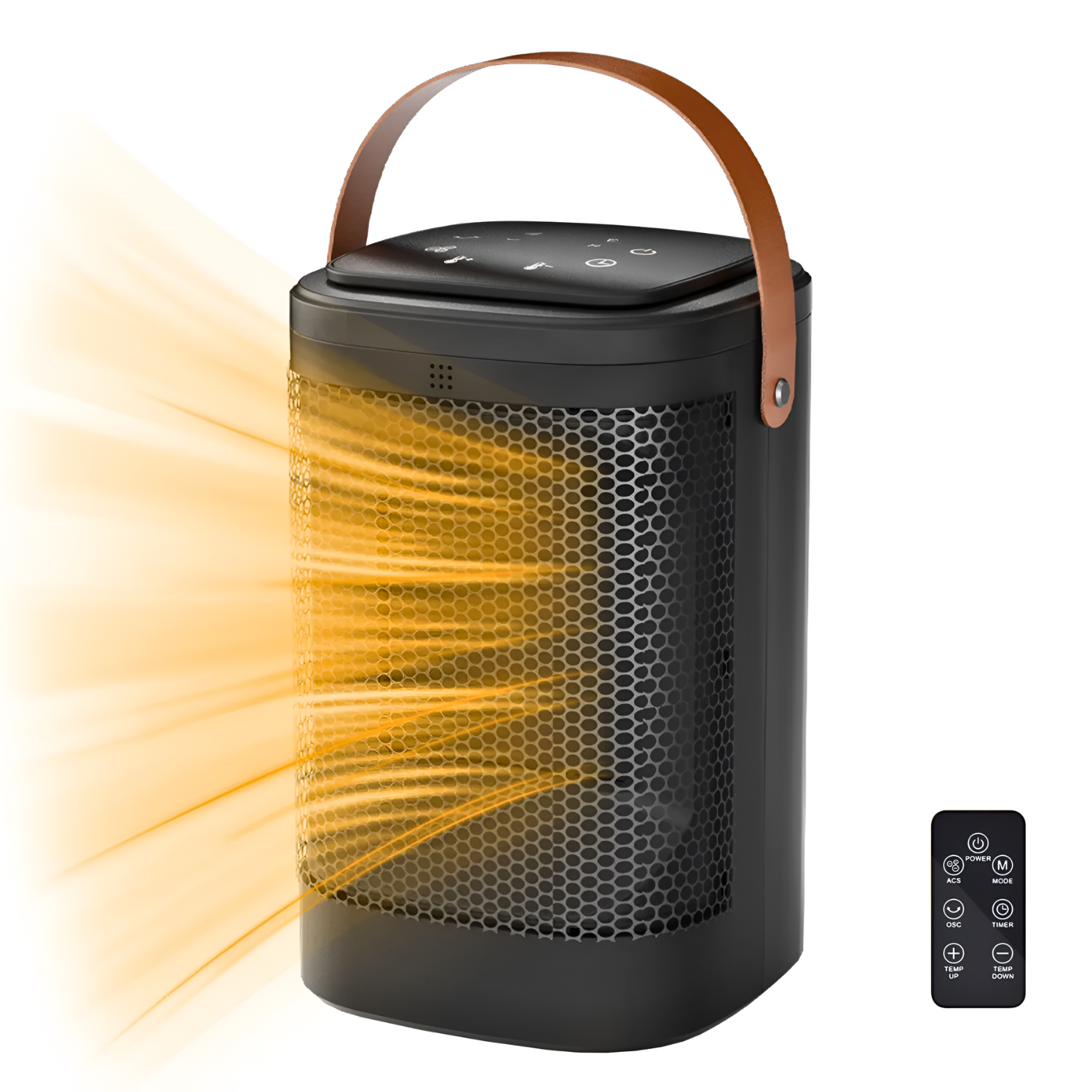 1500W Space Heater, Hot Air Blower with Touch Buttons and Remote Control