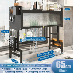 Dish Rack with Cover - Over The Sink Kitchen Dish Drying Rack