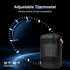 1500W Space Heater, Hot Air Blower with Touch Buttons and Remote Control