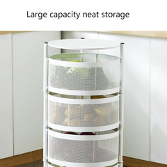 Multi Layer Rotating Round Shaped Kitchen Storage Organizer Rack