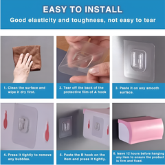Double Sided Self Adhesive Wall Hooks Heavy Duty Sticky Hooks