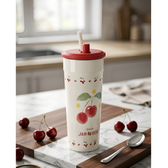 Diller 700ML Cherry Double Wall Vacuum Insulated Stainless Steel Travel Tumbler Cup