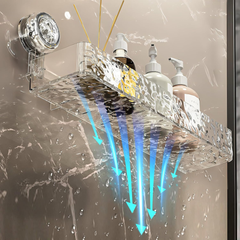 Wall Mounted Suction Cup Storage Holder for Bathroom Shower Supplies