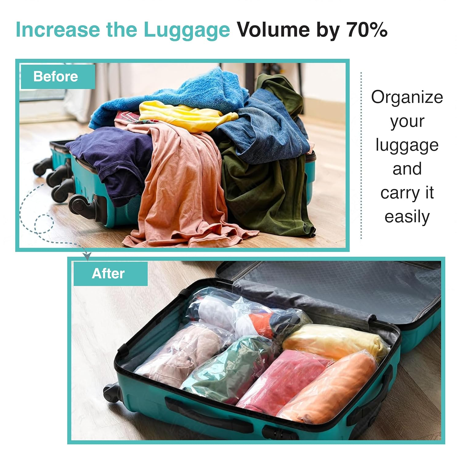 TAILI Vacuum Compression Storage Bag for Clothes and Bedding 50 × 70 × 30 cm