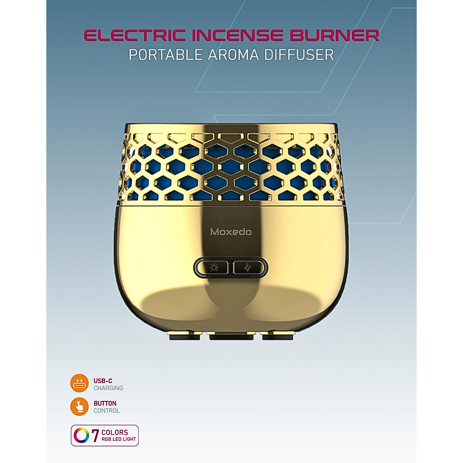 Moxedo Portable USB Bakhoor Incense Burner Aroma Diffuser