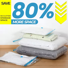 [Value Pack] Large Vacuum Storage Bags for Clothes | Space Saver Reusable Vacuum Bags | 2pcs 50x70cm, 2pcs 60x80cm, 1pcs 80x100cm, Hand Pump