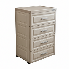 4 Drawers Plastic Storage Organizer Cabinet Shelf White