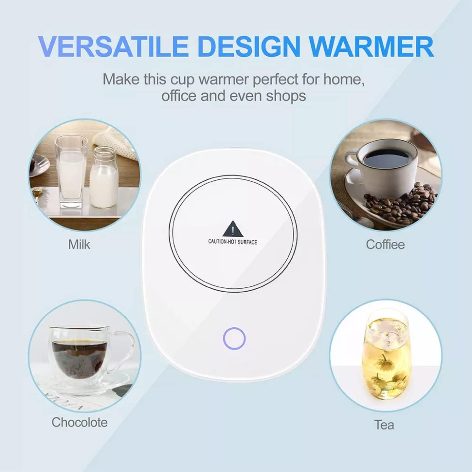 Smart Coffee Cup Warmer, 55° Constant Temperature Warmer with Cafe Mug and Stirrer