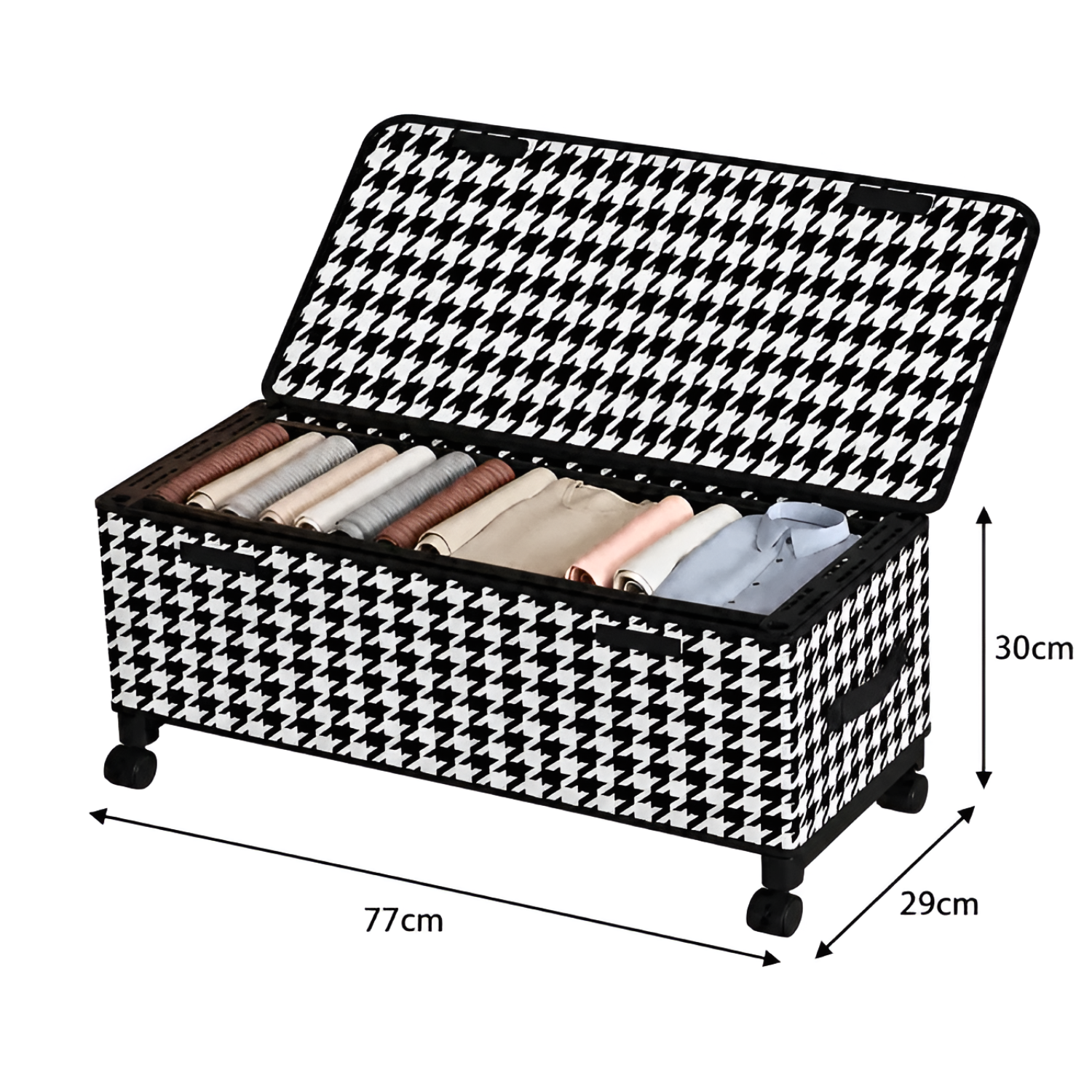 Under Bed Storage Box with Wheels and Lid for Home Organization Use