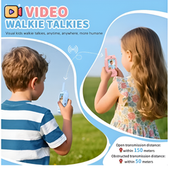 Children's Interactive Video Walkie Talkie, Rechargeable Kids Interactive Set with Camera and Voice Chat