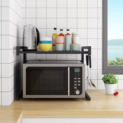 Microwave Oven Rack for Kitchen, Adjustable Microwave Oven Stand