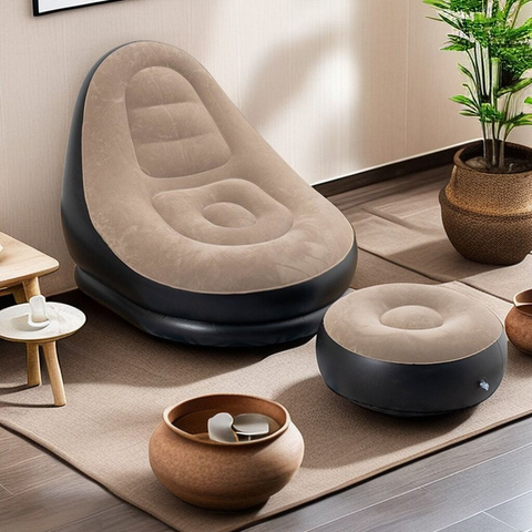 Inflatable Air Sofa Lounge Chair with Footrest