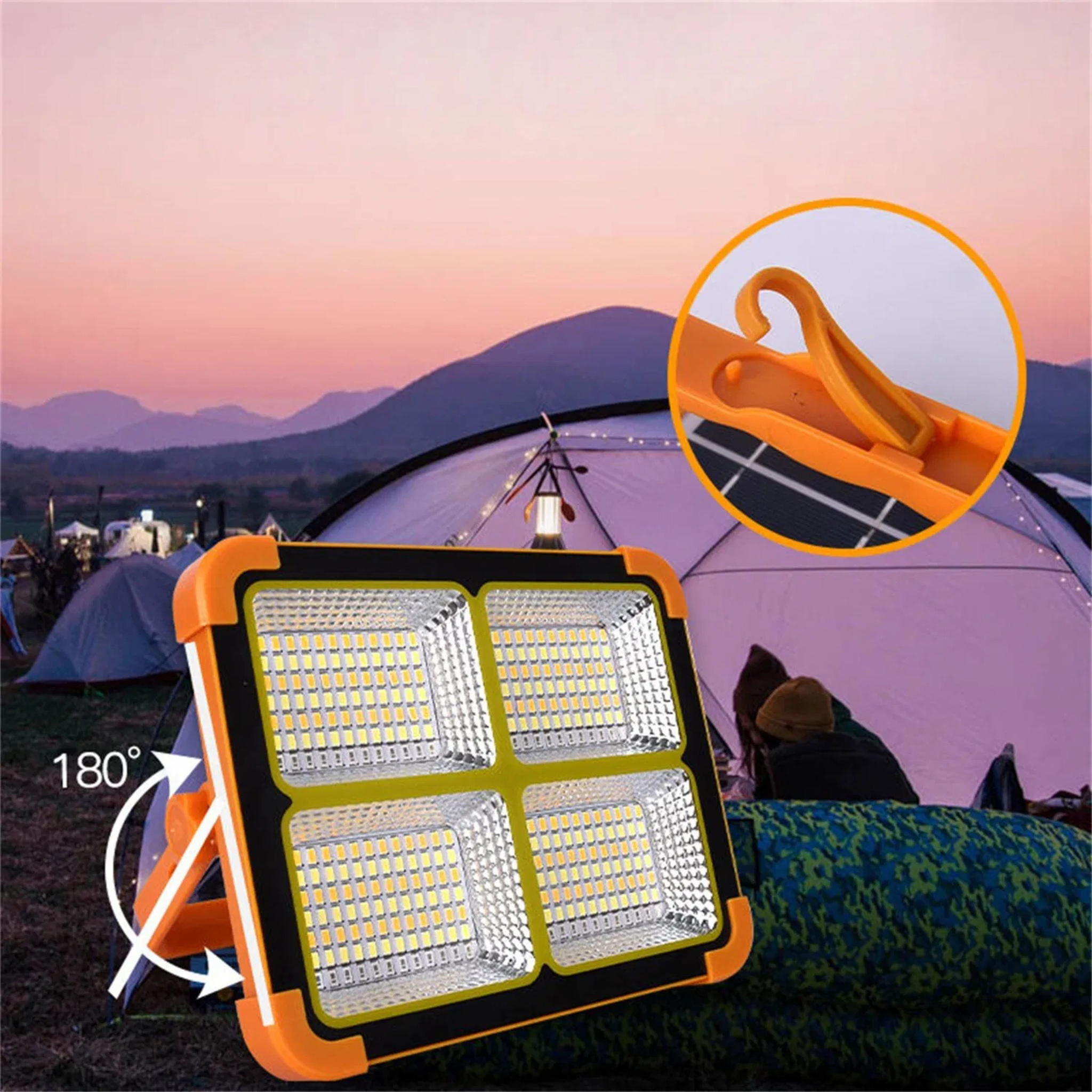 Portable Solar Charging LED Projection Camping Light with 5 Light Modes
