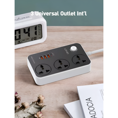 LDNIO SC3412 2500W 20W USB C PD, 3 Port QC3.0 Fast Charging Power Socket Power Strip