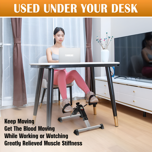 Pedal Exerciser for Arms & Legs, Foldable Mini Exercise Bike with LCD Display