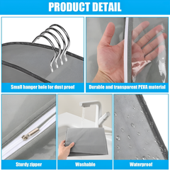 Hanging Garment Bag for Clothes, Dustproof Transparent Cover for Wardrobe