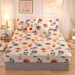 Quilted Waterproof Fitted Size Mattress Protector Bed Sheet with 2 Pillow Cases