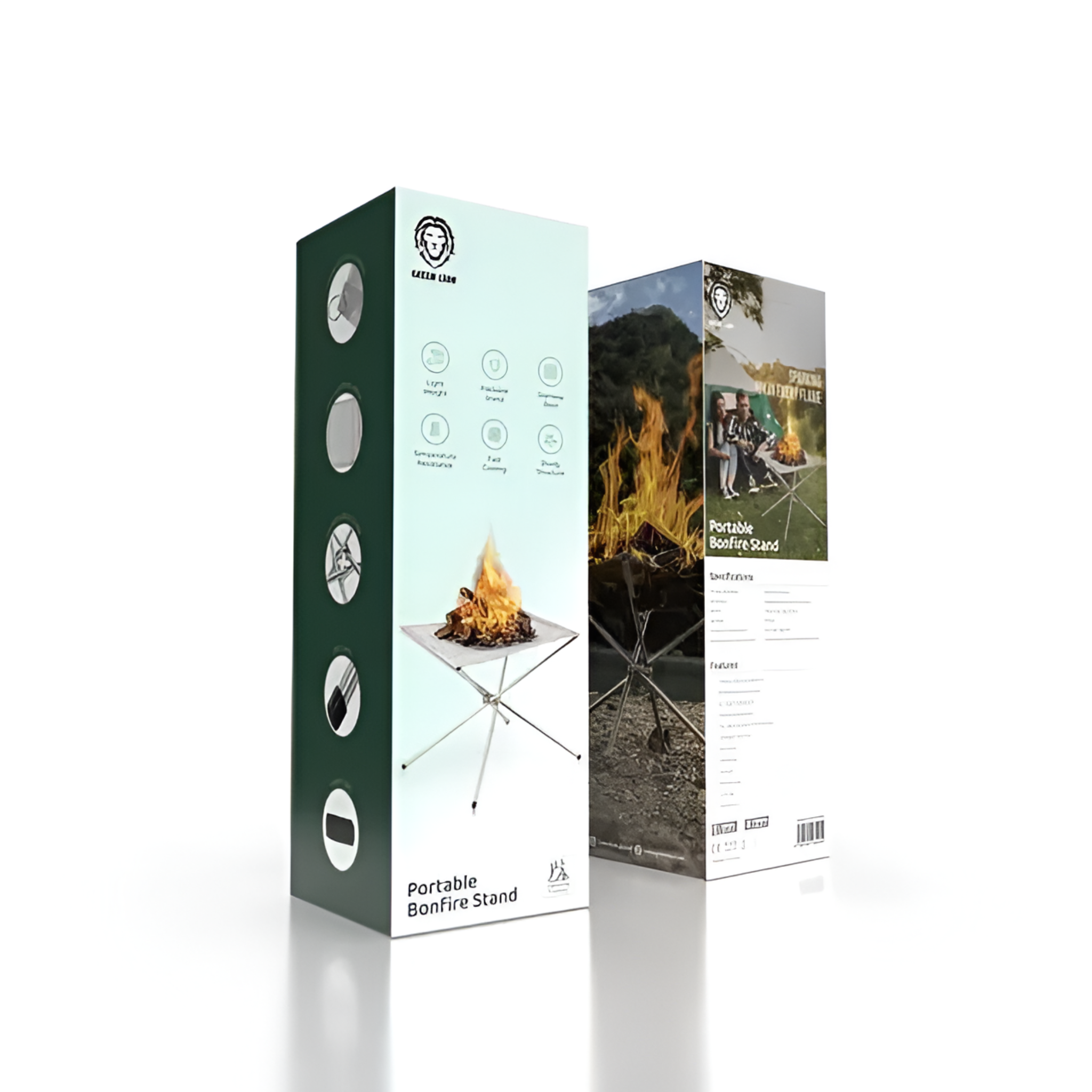 Green Lion Portable Fire Pit Bonfire Stand for Outdoor Camping