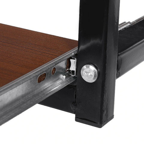 Bedside Laptop Table with Keyboard Tray, Storage Shelf and Wheels