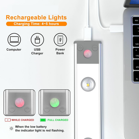 Ultra-slim 40cm USB COB LED Motion Sensor Wireless Light