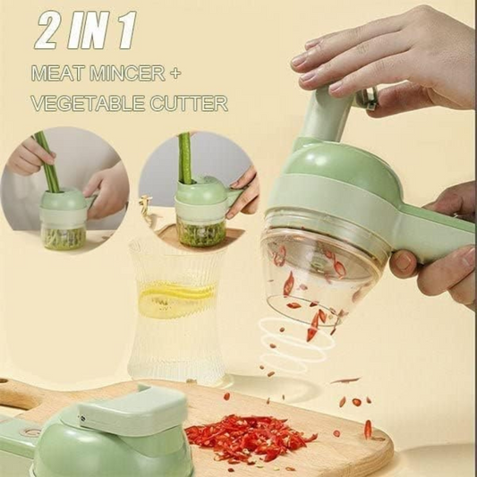 4in1 Handheld Food Chopper, Electric Vegetable Cutter Slicer