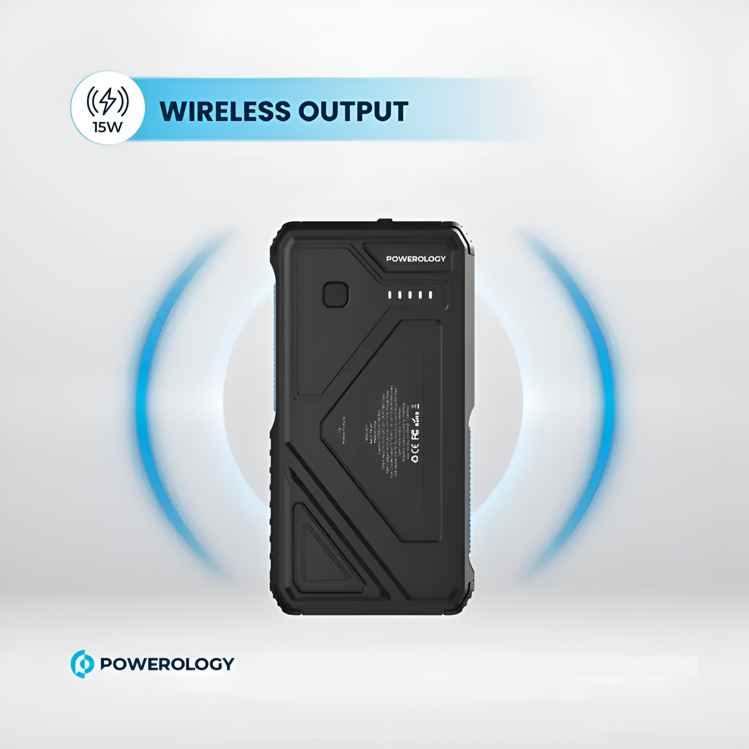 Powerology 27000mAh Solar Wireless Charging Power Bank