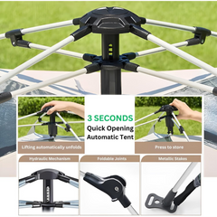 Automatic Camping Tent with Sun Shade Canopy