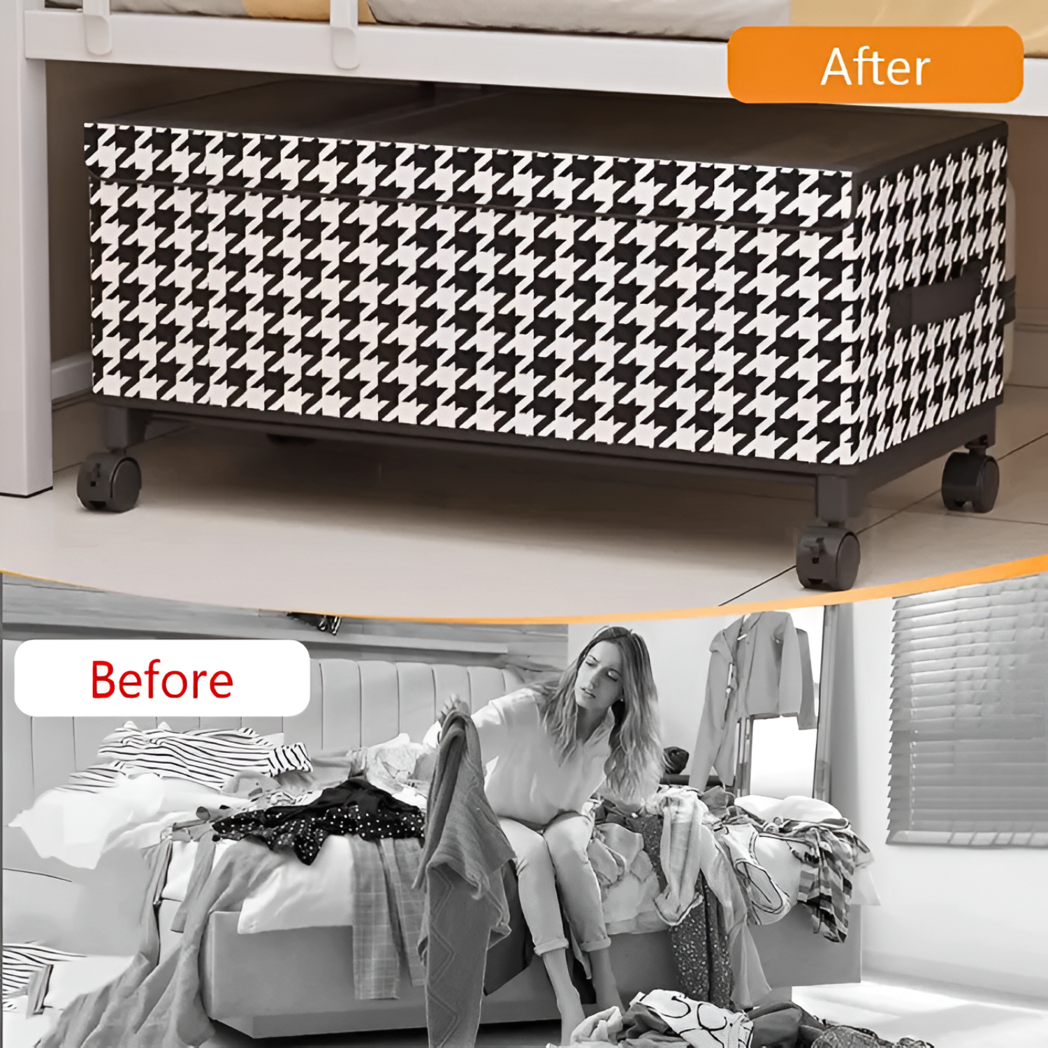Under Bed Storage Box with Wheels and Lid for Home Organization Use