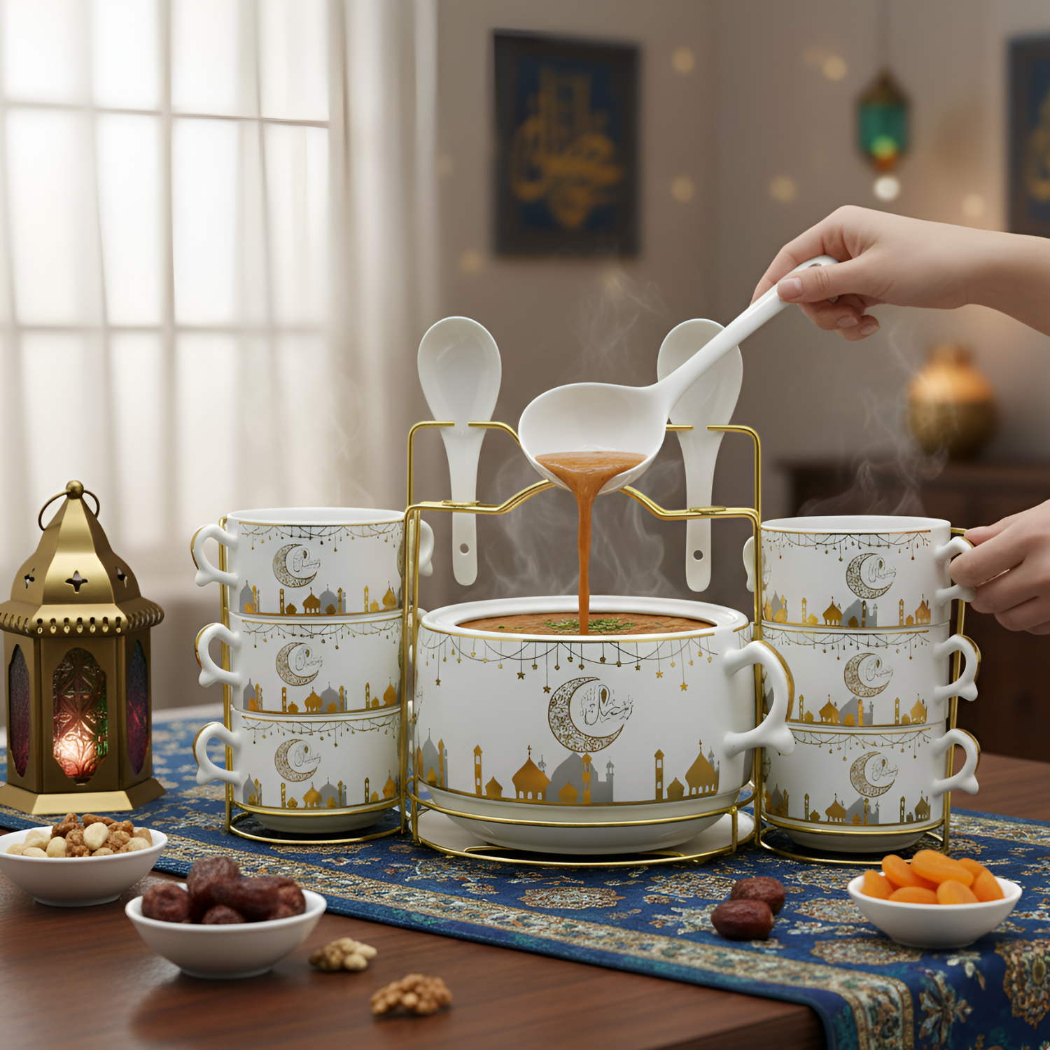 15 Pcs Ramadan Special Soup Set with Stand