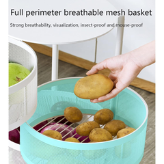 Multi Layer Rotating Round Shaped Kitchen Storage Organizer Rack