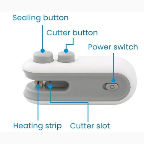 جهاز غلق وختم الأكياس البلاستيكية بالحرارة مع قاطع وشاحن USB