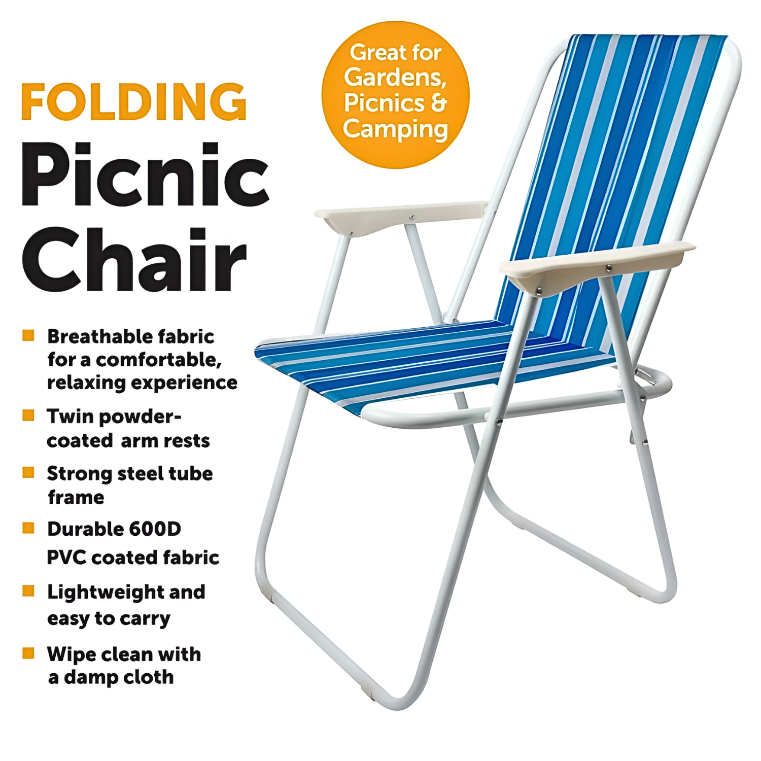 Folding Outdoor Relax Chair for Garden, Beach and Camping