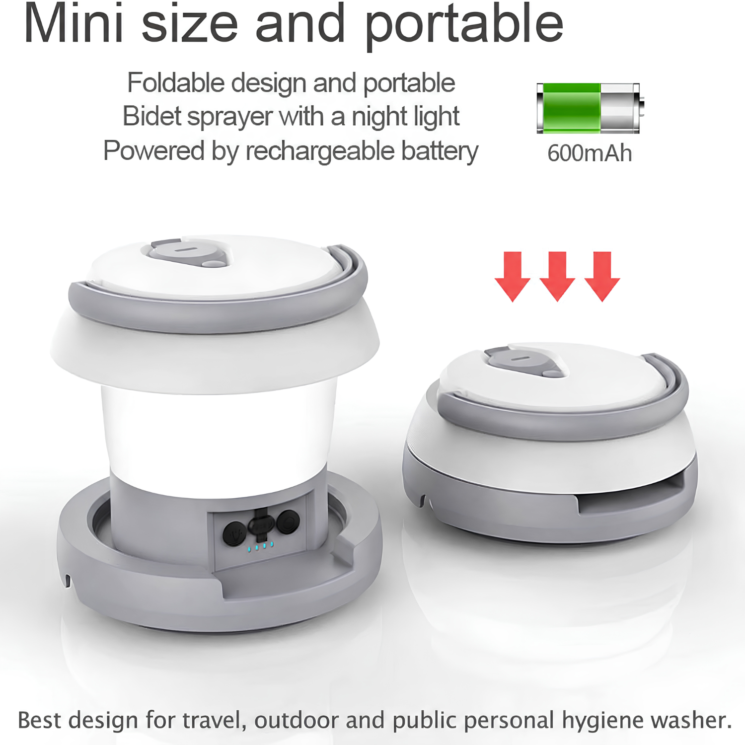 Portable Rechargeable Bidet Sprayer with Night Light
