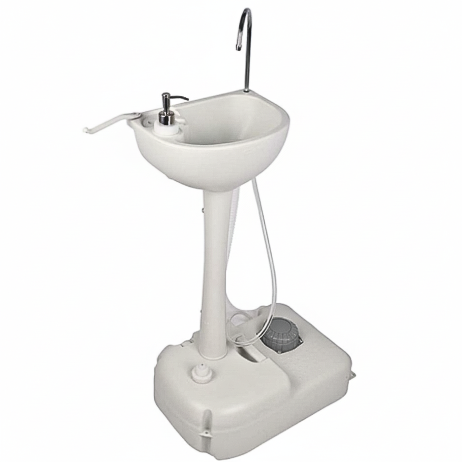 Portable Outdoor Camping Handwash Gooseneck Wash Basin with Foot Press Pump, Soap Dispenser, Faucet & Towel Holder