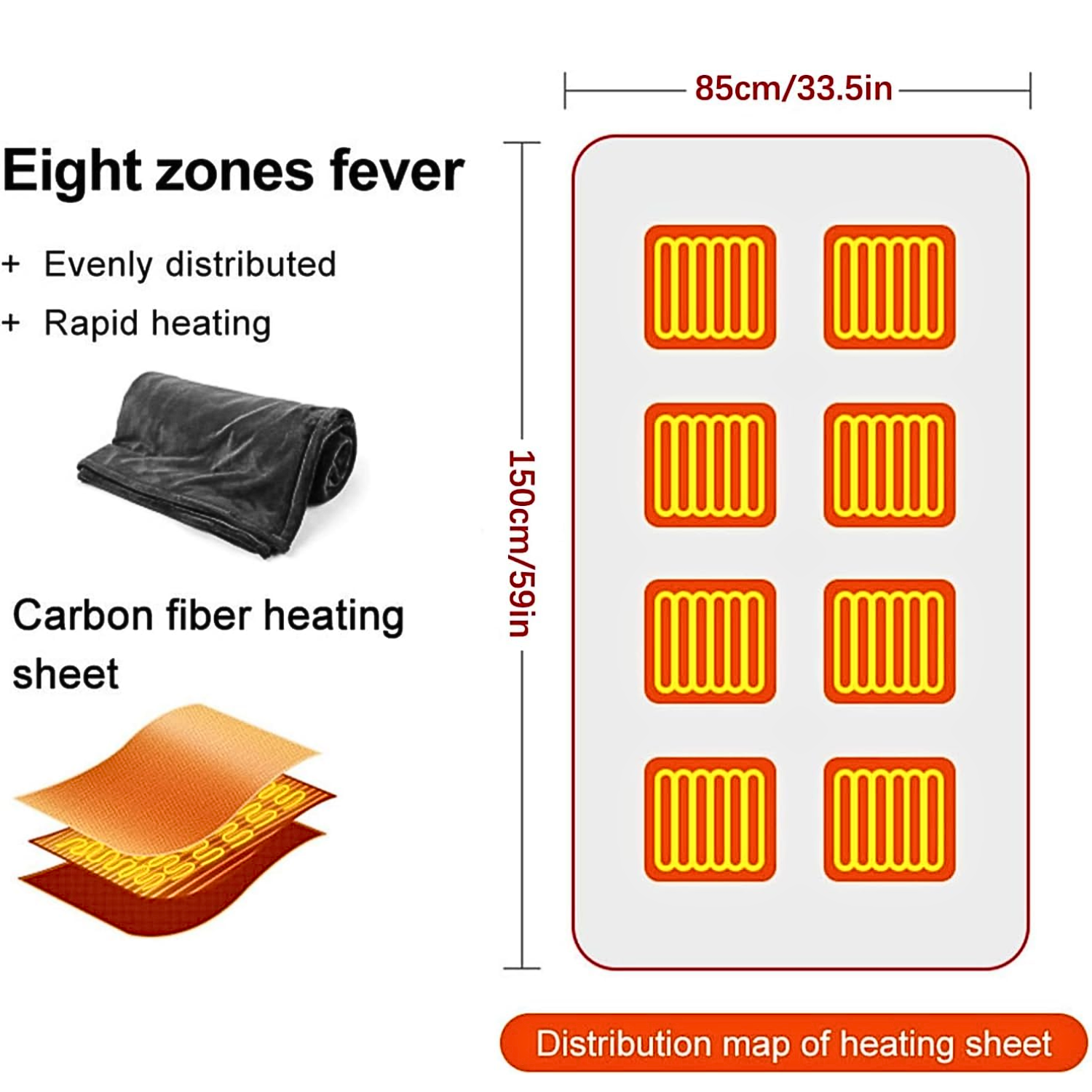 Portable USB Rechargeable Heating Outer Shawl Blanket with 3 Heating Levels