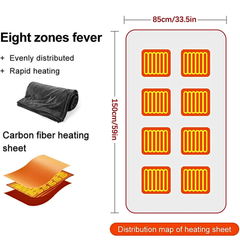 Portable USB Rechargeable Heating Outer Shawl Blanket with 3 Heating Levels