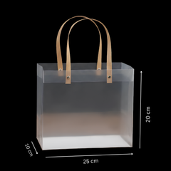 Translucent Plastic Gift Bag with Handle - Pack of 10 Pieces