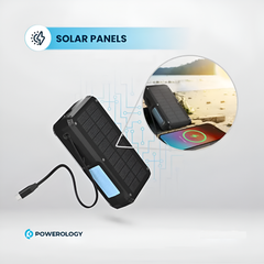 Powerology 27000mAh Solar Wireless Charging Power Bank