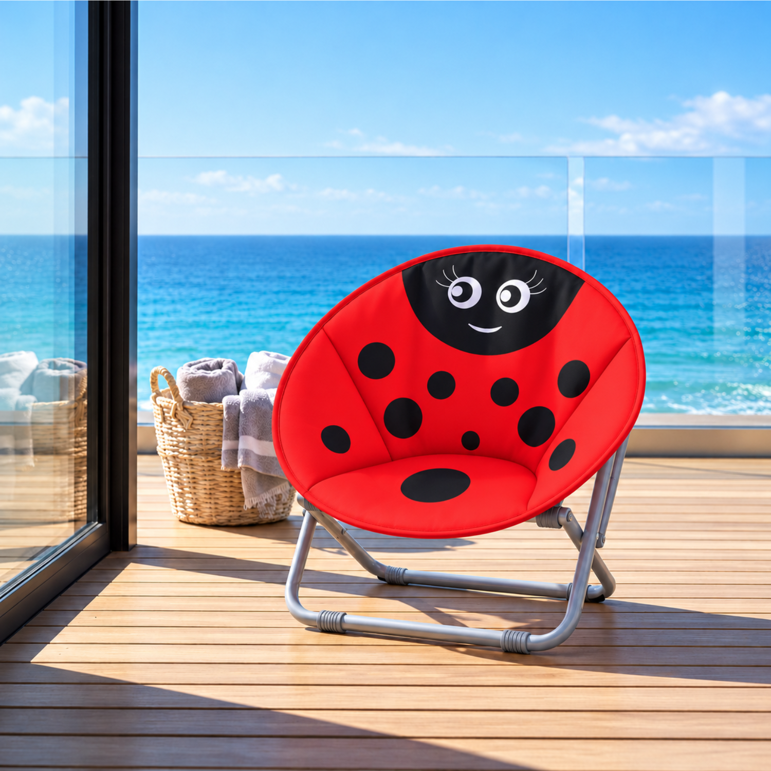 Kids Folding Animated Character Moon Chair for Indoor and Outdoor Use