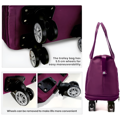 Foldable Expandable Travel Duffel Bag with Wheels Large Capacity