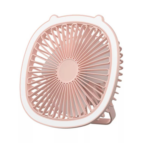 Portable USB Rechargeable 3 Speed Table Desk Fan with Lamp