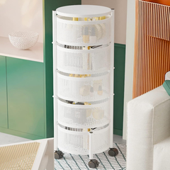 Multi Layer Rotating Round Shaped Kitchen Storage Organizer Rack