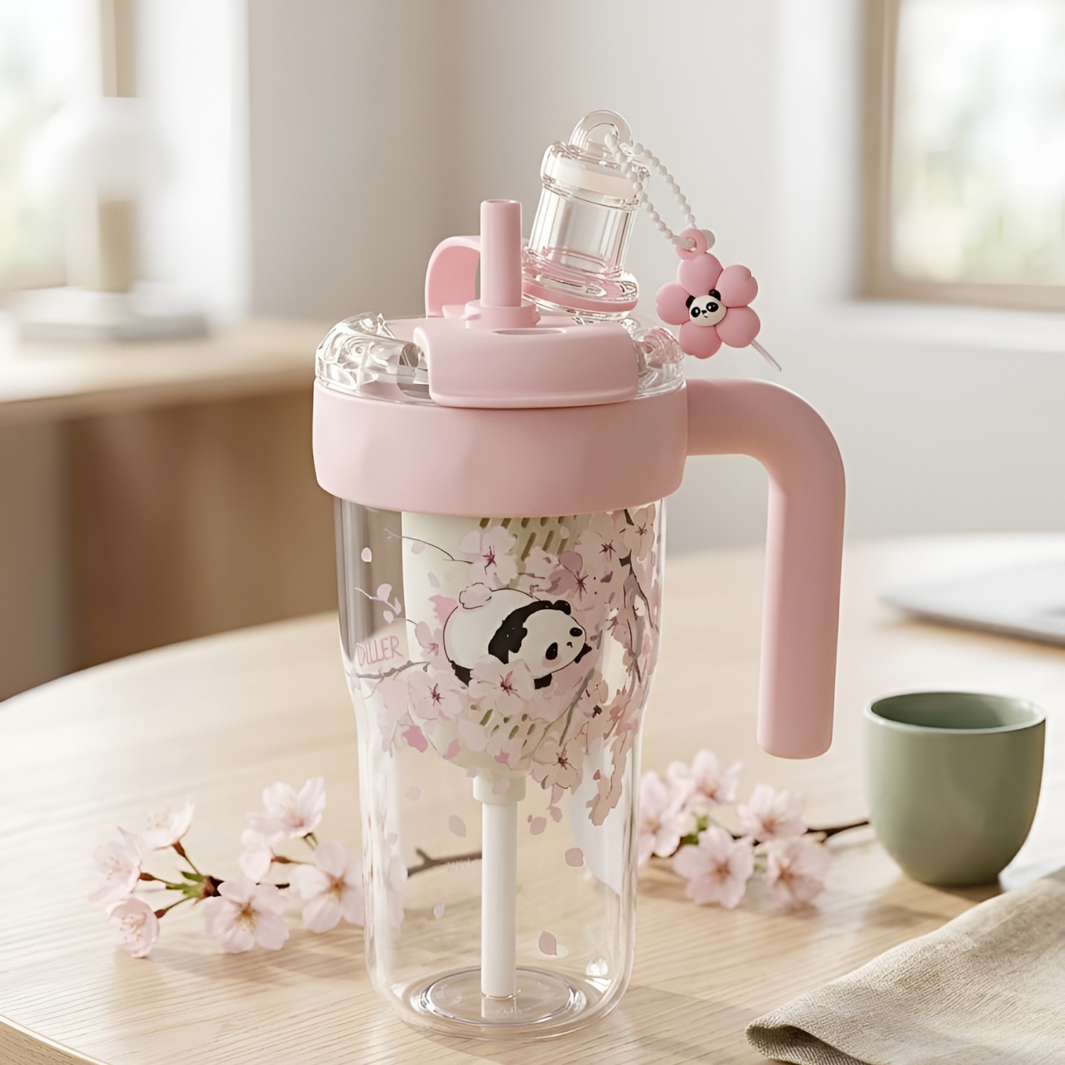 Diller 860ML Panda Plastic Drinking Water Bottle for Girls