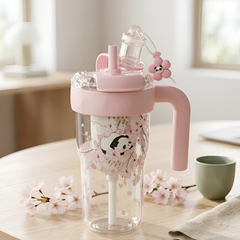 Diller 860ML Panda Plastic Drinking Water Bottle for Girls