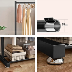 Double Decker Garments Display Rack, 80Kg Load Capacity Clothes Hanger