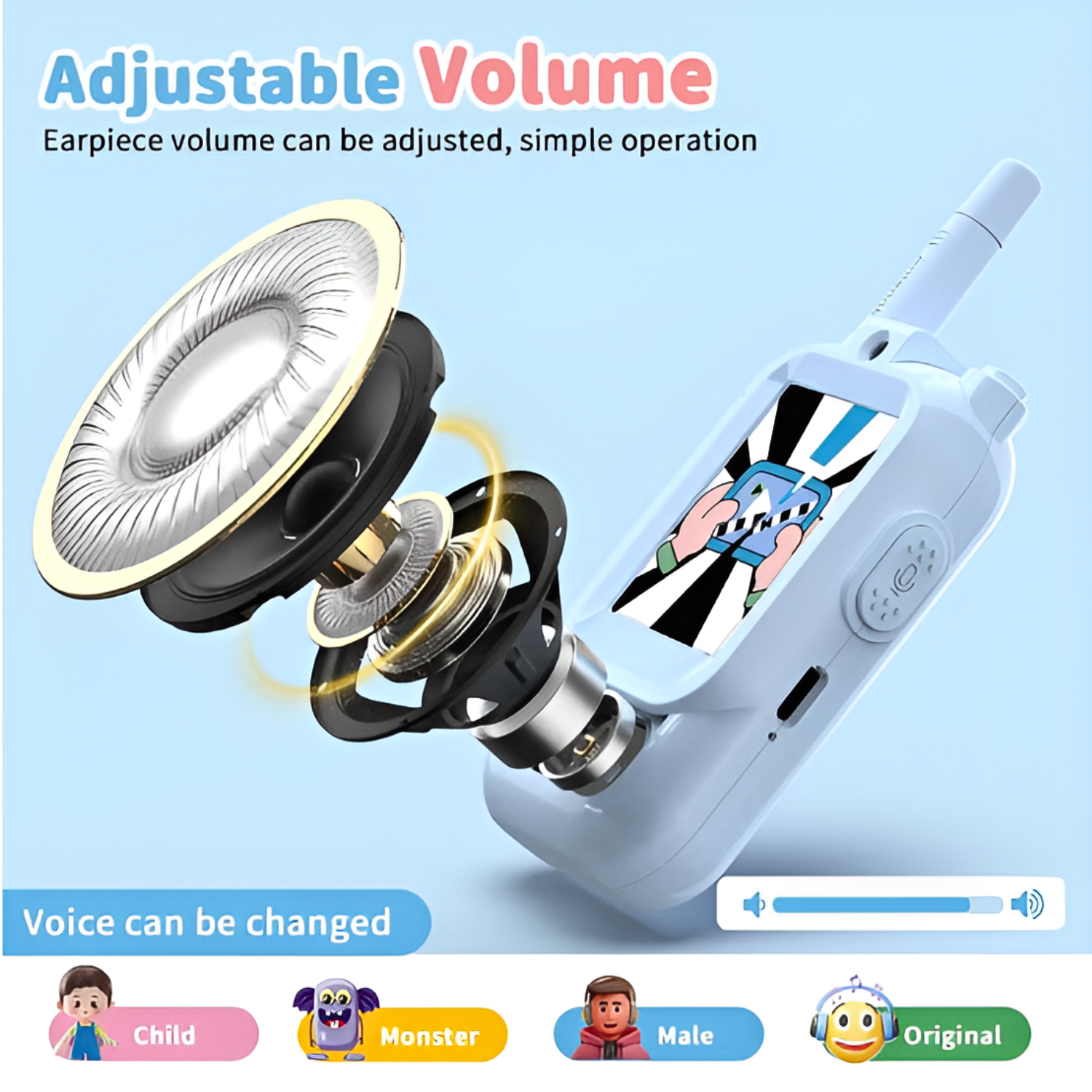 Children's Interactive Video Walkie Talkie, Rechargeable Kids Interactive Set with Camera and Voice Chat