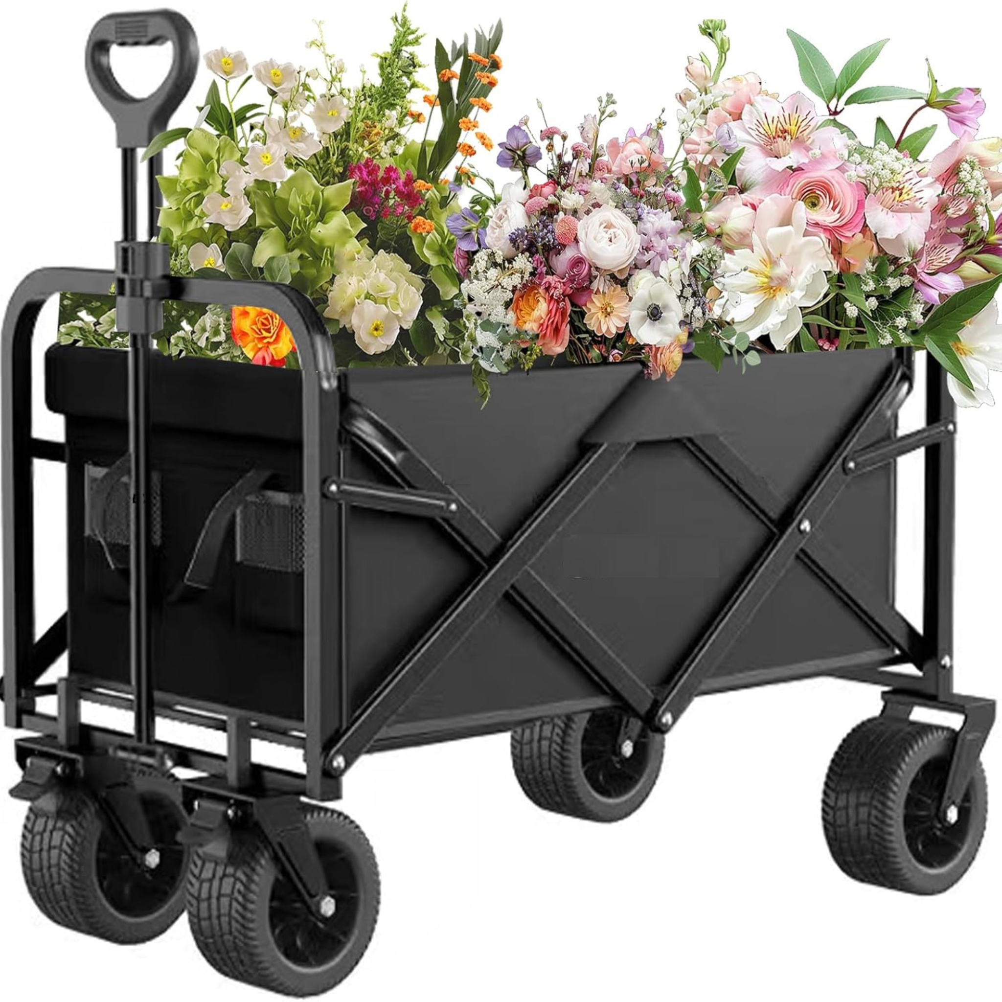 150Kg Capacity Heavy Duty Folding Collapsible Wagon Trolley Cart for Picnic and Outdoor Camping