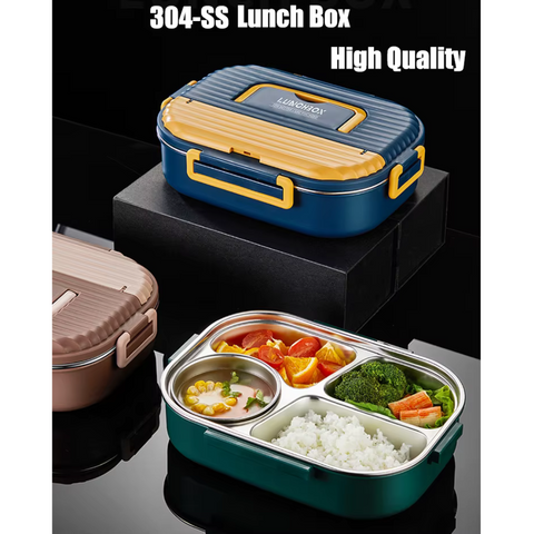 Portable Leakproof Stainless Steel Four Grid Lunch Box